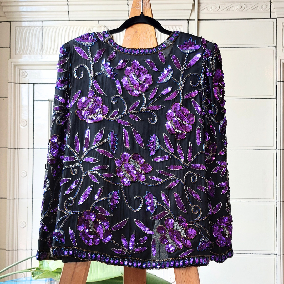 Black Purple Sequin