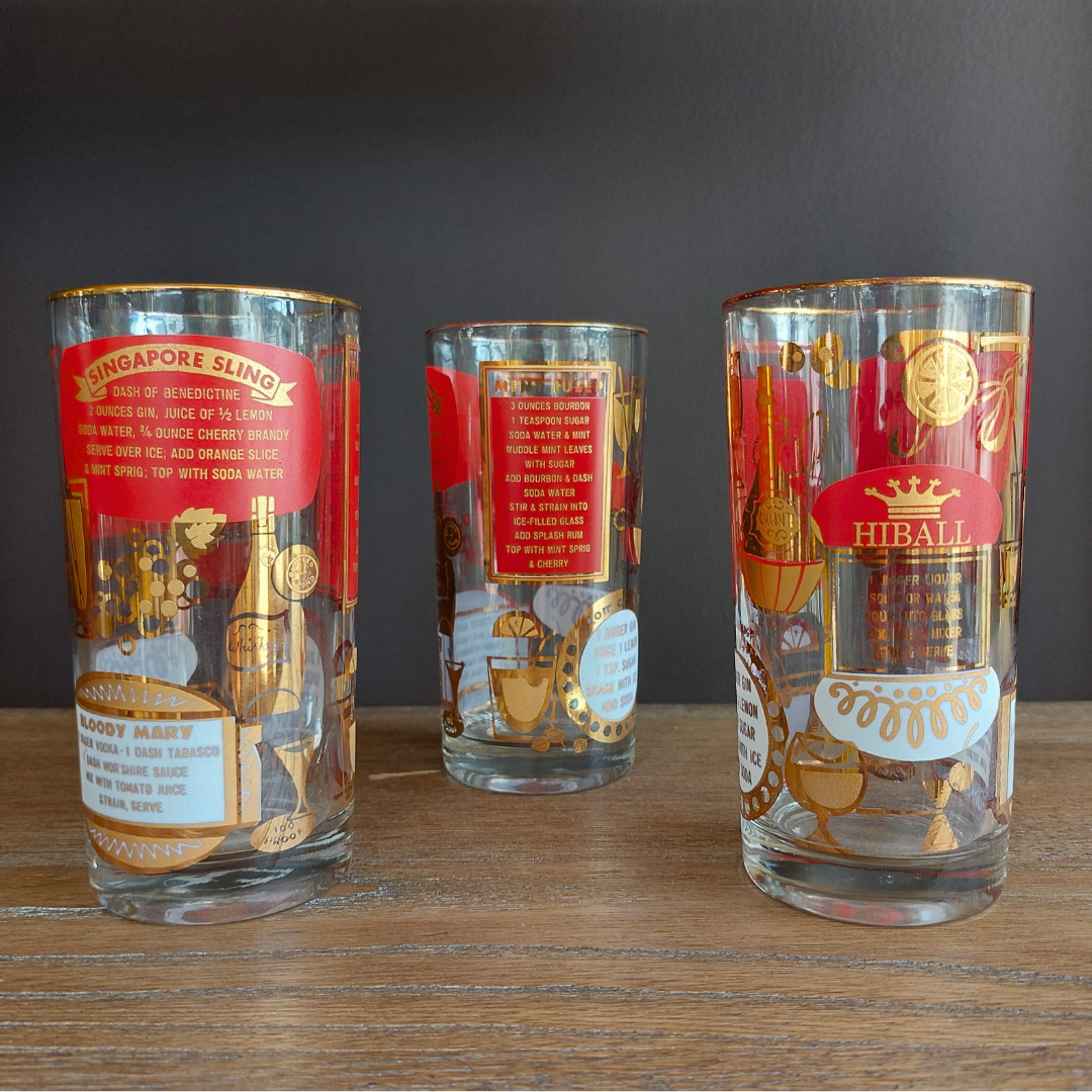 1960's MCM Highball Glasses