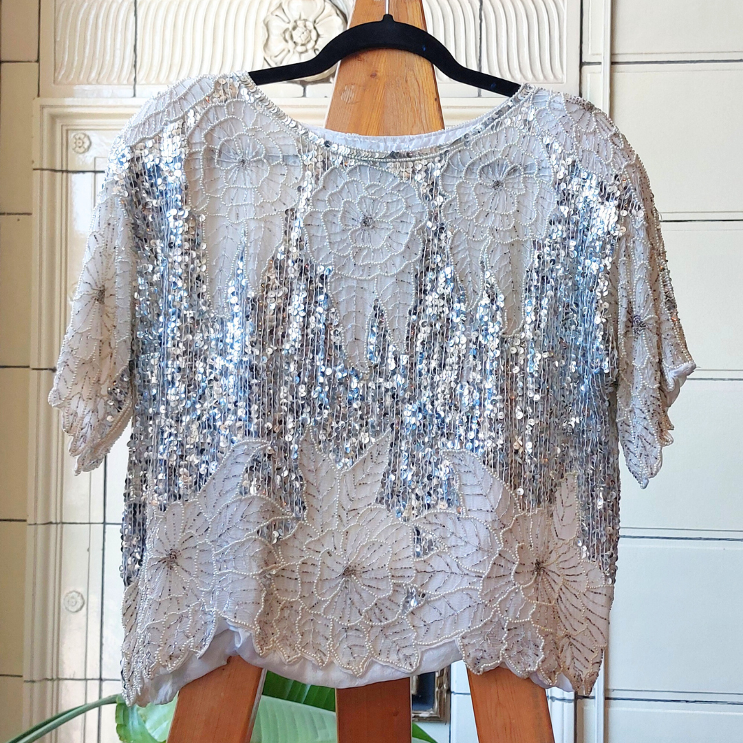 White Flower Sequin