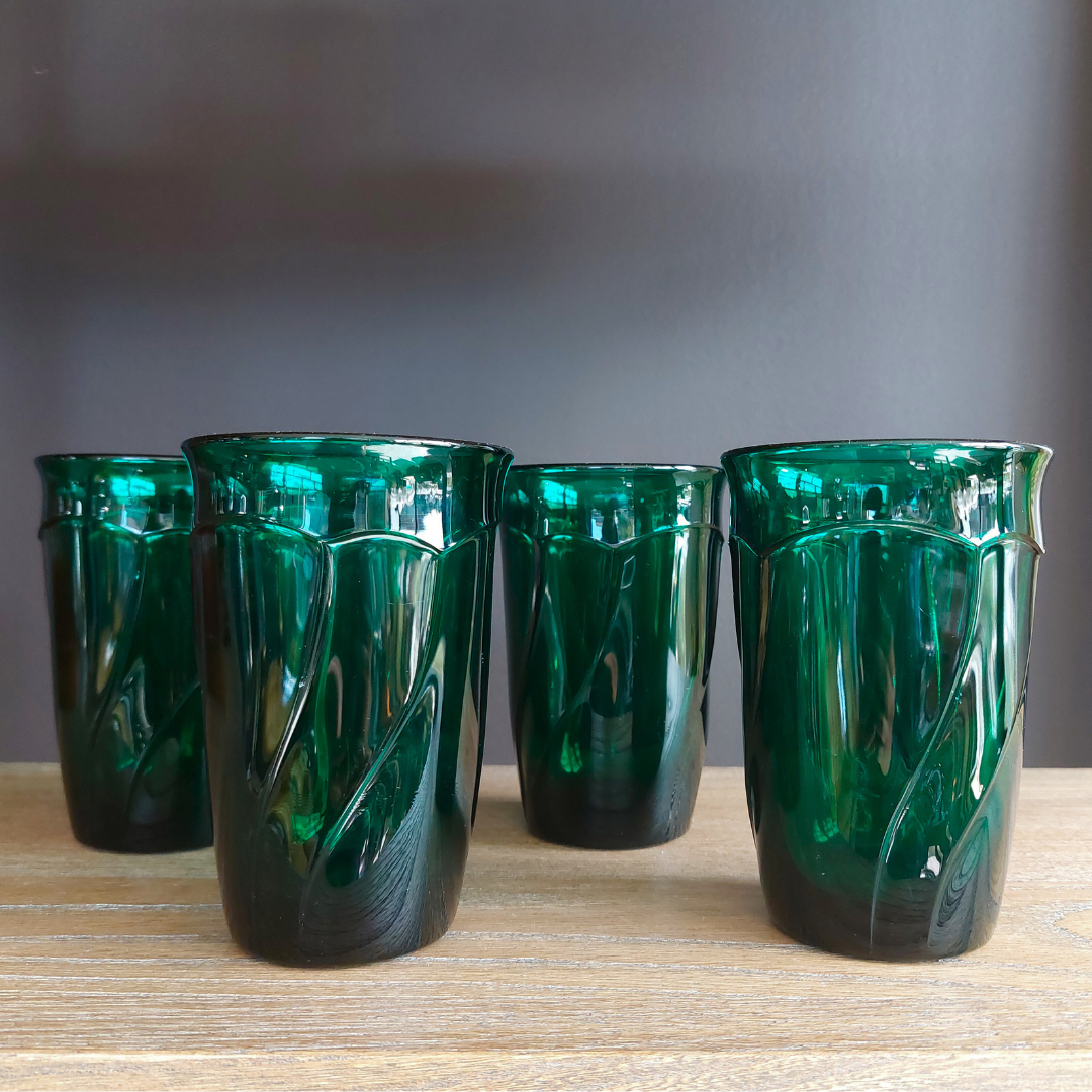 Highball Green Glass Tumblers